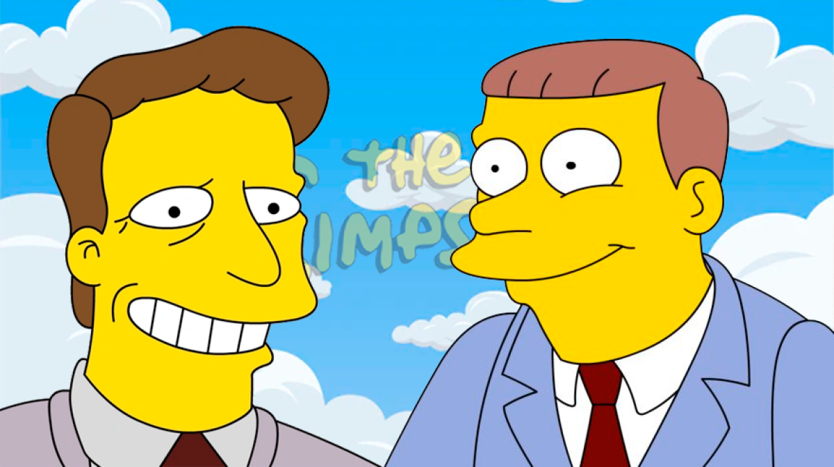 De izquierda a derecha, los personajes Troy McClure y Lionel Hutz.