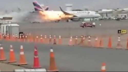 Avión de Latam colisiona con carro de bomberos cuando iba a despegar en aeropuerto de Perú: Confirman dos muertos