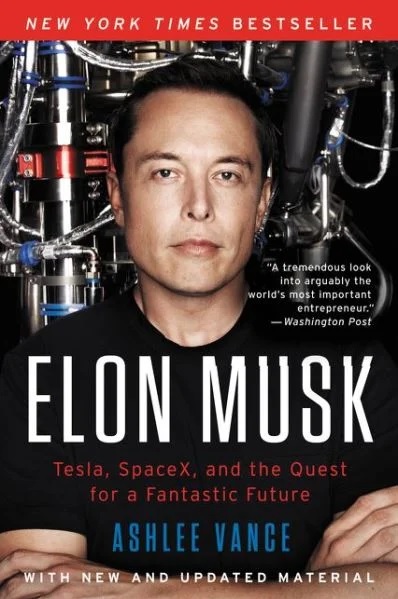 La portada del libro biográfico de Elon Musk.
