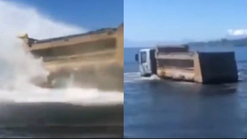 'No era mi momento': Hombre se salvó de ser impactado por un camión que cayó al lago Llanquihue