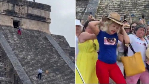 'Cárcel, sacrificio': El insólito video de una mujer que evade la seguridad para subir templo sagrado y bailar
