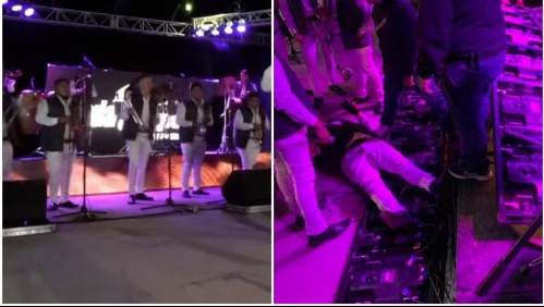 '¡No lo muevan!': Video muestra caída de pantalla led sobre músico en plena grabación