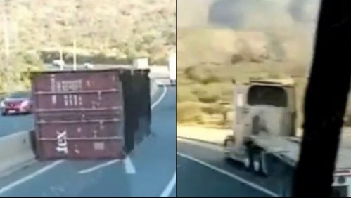 Accidente en Ruta 68: Container cae desde un camión y genera problemas en el tránsito