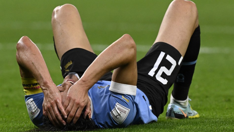 Edinson Cavani tras la eliminación de Uruguay