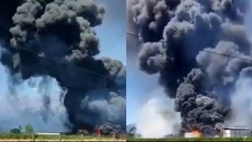 Gigantesco incendio afecta a frigorífico en Chimbarongo