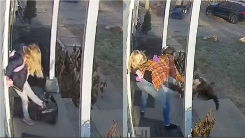 [VIDEO] Madre salva de milagro a su hija tras ser atacada por un 'mapache furioso'