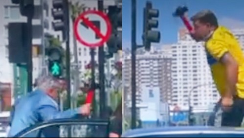Video muestra brutal pelea entre automovilistas en Viña del Mar