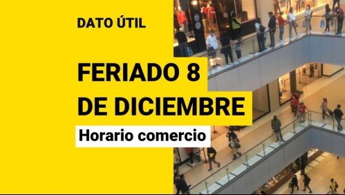 Feriado del 8 de diciembre: Revisa si abren los malls y supermercados