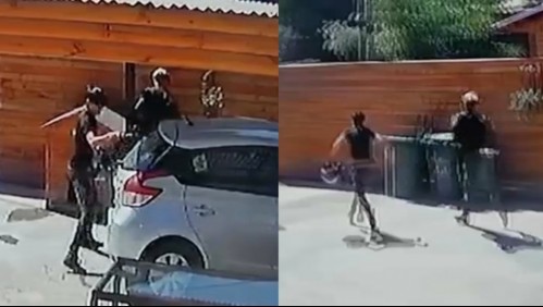 'Tuve que salir arrancando con mi bebé': Sujetos ingresan a una casa y destruyen el vehículo de una mujer en Lampa