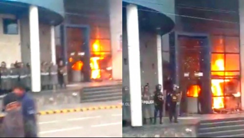 Manifestantes quemaron municipio en región de Cusco tras declarado el Estado de Emergencia