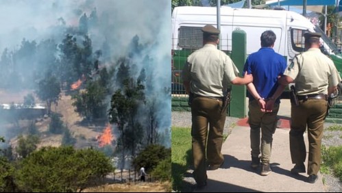 Detienen a hombre que hizo un asado y habría provocado incendio forestal que generó Alerta Roja