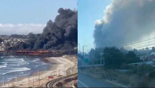 Incendio afecta a muelle de Puerto Ventanas en Puchuncaví