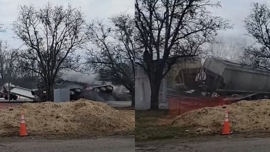 Video muestra impactante choque de tren contra un camión que estaba