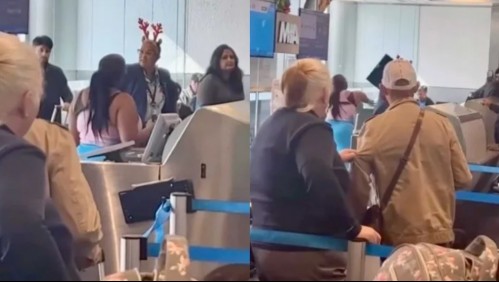 Se desesperó por perder a sus hijos en el aeropuerto y agredió a un trabajador con un computador