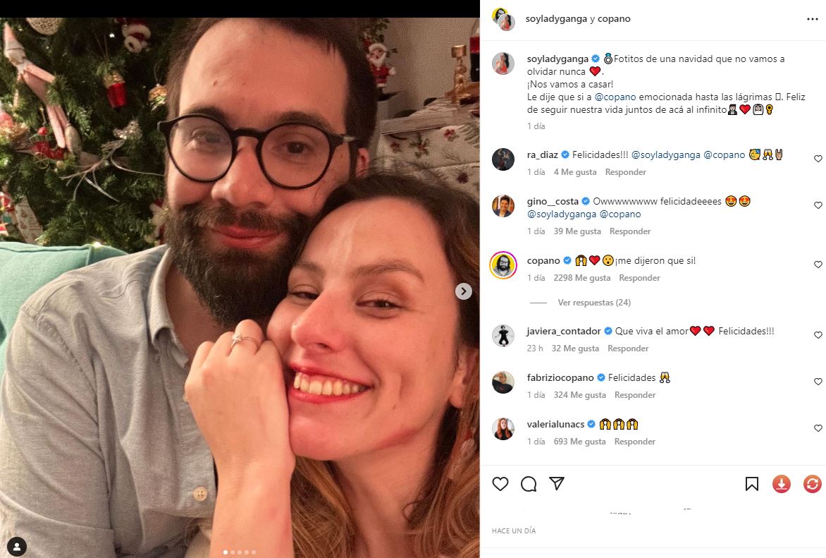 Nicolás Copano y su novia María José Castro