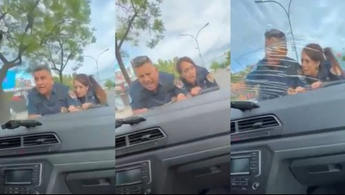 Jóvenes arrastran a policías sobre el capó de un auto para evitar control de tránsito: 