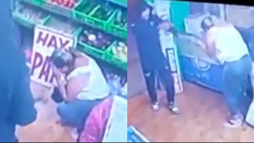 Video muestra violento asalto a botillería que terminó con mujer baleada cuando intentaba escapar