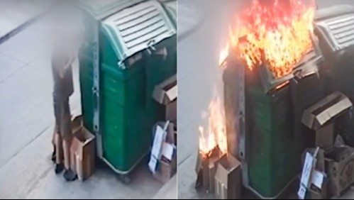 Video muestra a 'pirómano' quemando basurero en Viña del Mar: Dijo que era bombero