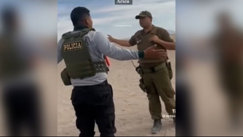 Video muestra a policías peruanos encarando a carabineros: Los acusan de dejar a extranjeros en la frontera