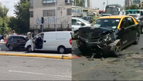 Intento de fiscalización da paso a accidentada persecución policial: Auto de la PDI choca otros vehículos en la Alameda