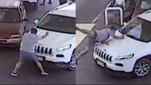 [VIDEO] El momento en que un carabinero es atropellado al frustrar robo a servicentro: Hay cuatro detenidos