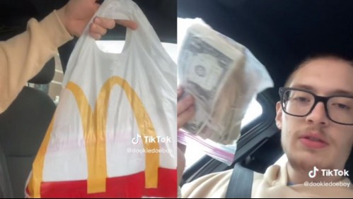 '¡Qué diablos!': Compró en McDonald's y recibió una bolsa llena de dinero con su pedido