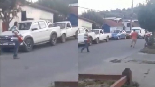 Video capta cómo sujeto amenaza con motosierra a conductor tras accidente en Panguipulli: Intervino Carabineros