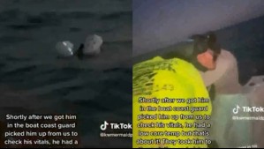 Se encontró con un tiburón y sobrevivió: Video muestra emocionante rescate de joven que se perdió en altamar
