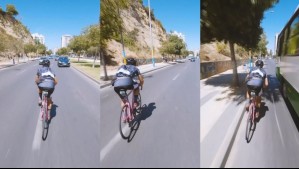Impresionante video muestra a ciclista andando a alta velocidad contra del tránsito en Viña del Mar
