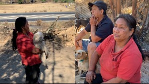 Mujer de Lumaco se tiró al río con su perro para salvarse de las llamas: 'Estuve bajo el agua hasta que aguantara nomás'