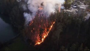 Evacúan edificio ante cercanía de incendio forestal en San Pedro de la Paz