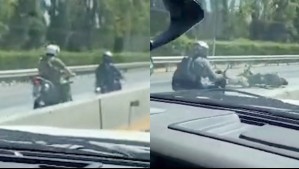 Video muestra fuerte caída de carabinero en moto durante persecución a sujetos que cometieron millonario robo