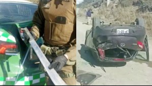 Volcaron su auto y luego amenazaron con un machete a los testigos del accidente