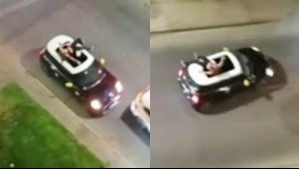 Video muestra a conductora subiéndose al techo de su auto para evitar violenta encerrona en Santiago