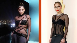'El talento sobra': Las semejanzas entre vestido que usó Kel Calderón en la Gala de Viña y el de Lady Gaga en los Oscar
