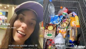 Tiktoker argentina quedó sorprendida tras comprar en supermercado chileno: 'Nuestro peso no vale nada'