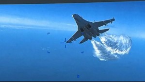Video muestra momento exacto en que dron de Estados Unidos es derribado por avión de combate de Rusia