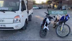 Carabineros recuperó cinco vehículos robados en la Región Metropolitana