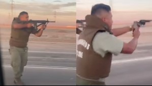 Graban a conductor huyendo a alta velocidad en camioneta robada: Carabineros lo esperaban armados con fusil y revólver