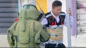 Alerta en Ecuador: A un guardia le ataron a su cuerpo un artefacto explosivo