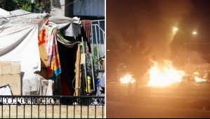 Videos muestran quema de carpas y rucos en San Joaquín: Vecinos acusan a personas en situación de calle de robar cables
