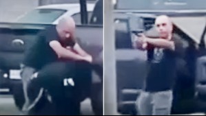 Video muestra violenta pelea entre dos hombres en Concepción: Uno de ellos usó un arma de fuego en plena vía pública