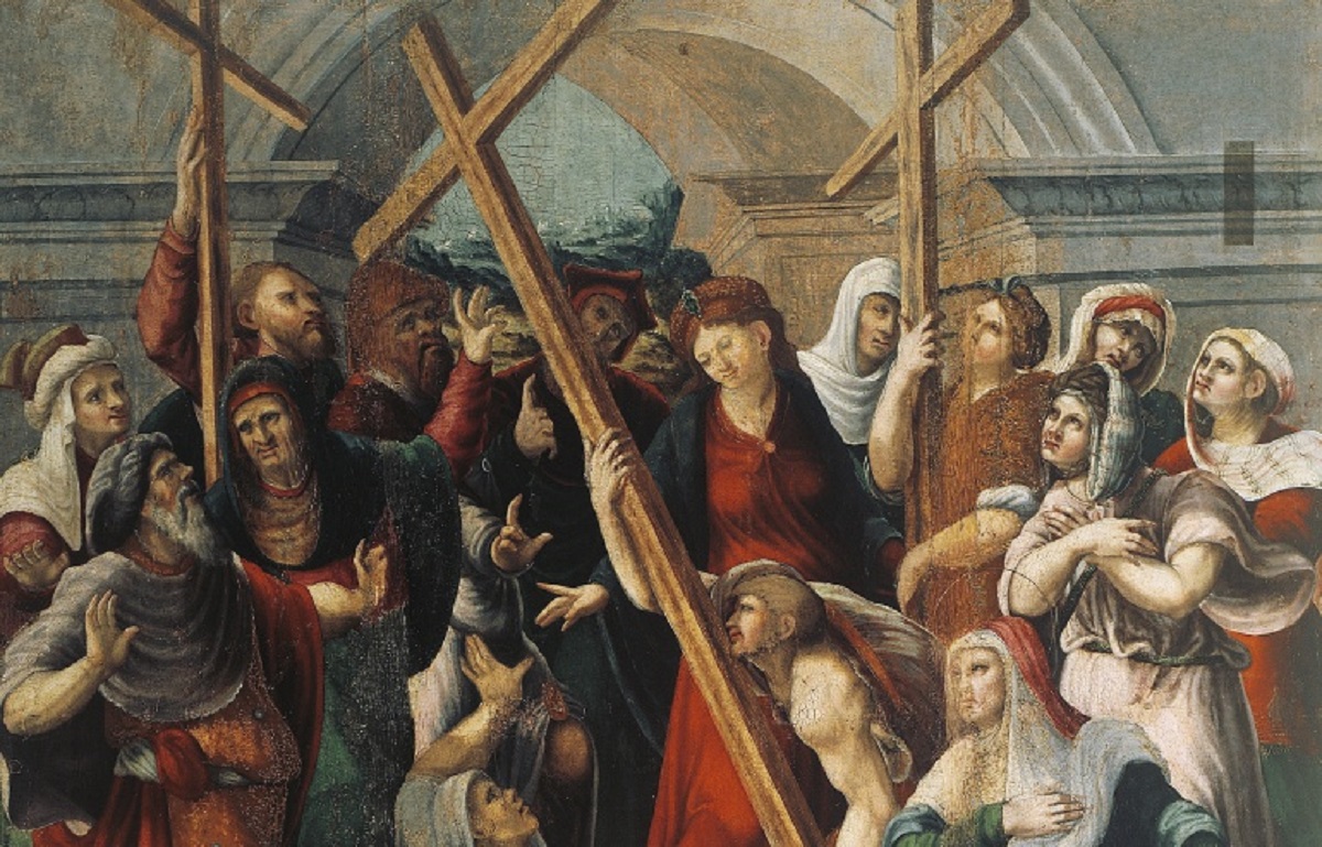 Pintura de cuando Helena encontró la cruz en la que murió Jesús en Jerusalén (Cadena SER)