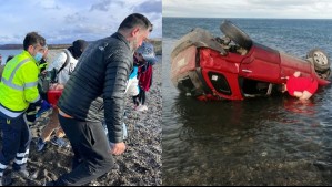 'Sentí alegría y alivio': El relato del carabinero que salvó a madre e hija tras volcar en el Estrecho de Magallanes