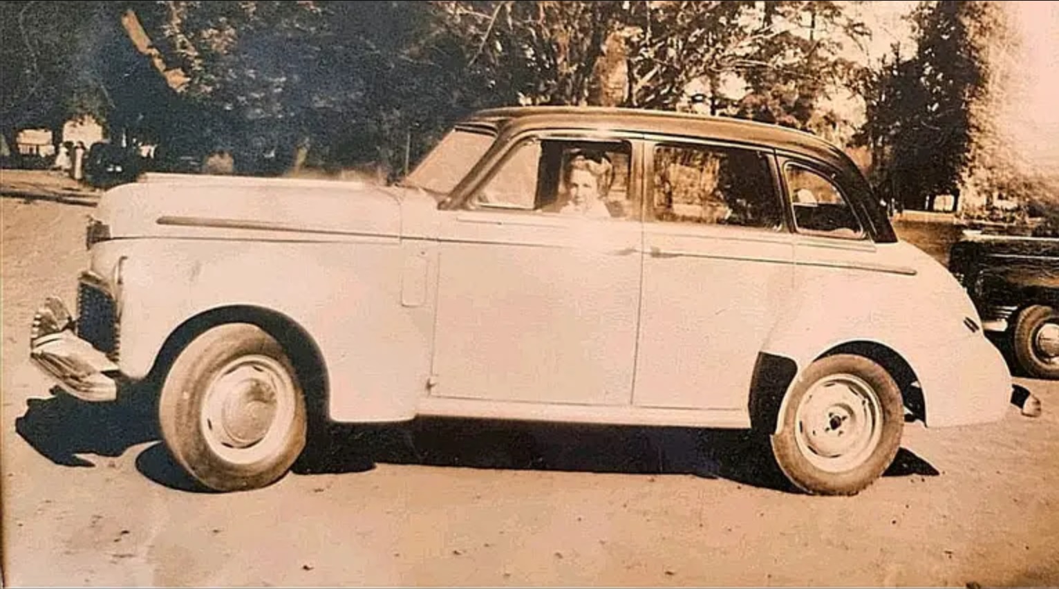 Dolores García en su vehículo (fotografía facilitada por Fernando Córdova a La Tercera)