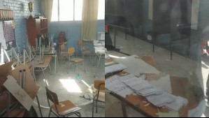 Video muestra derrumbe de techo en local de votación de Pudahuel