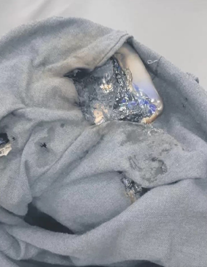 Imagen del celular quemado / LUN