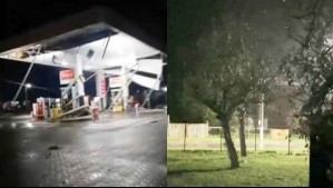 Videos evidencian estragos del viento en Puerto Montt: Provocó voladura de techumbre y latas en servicentro