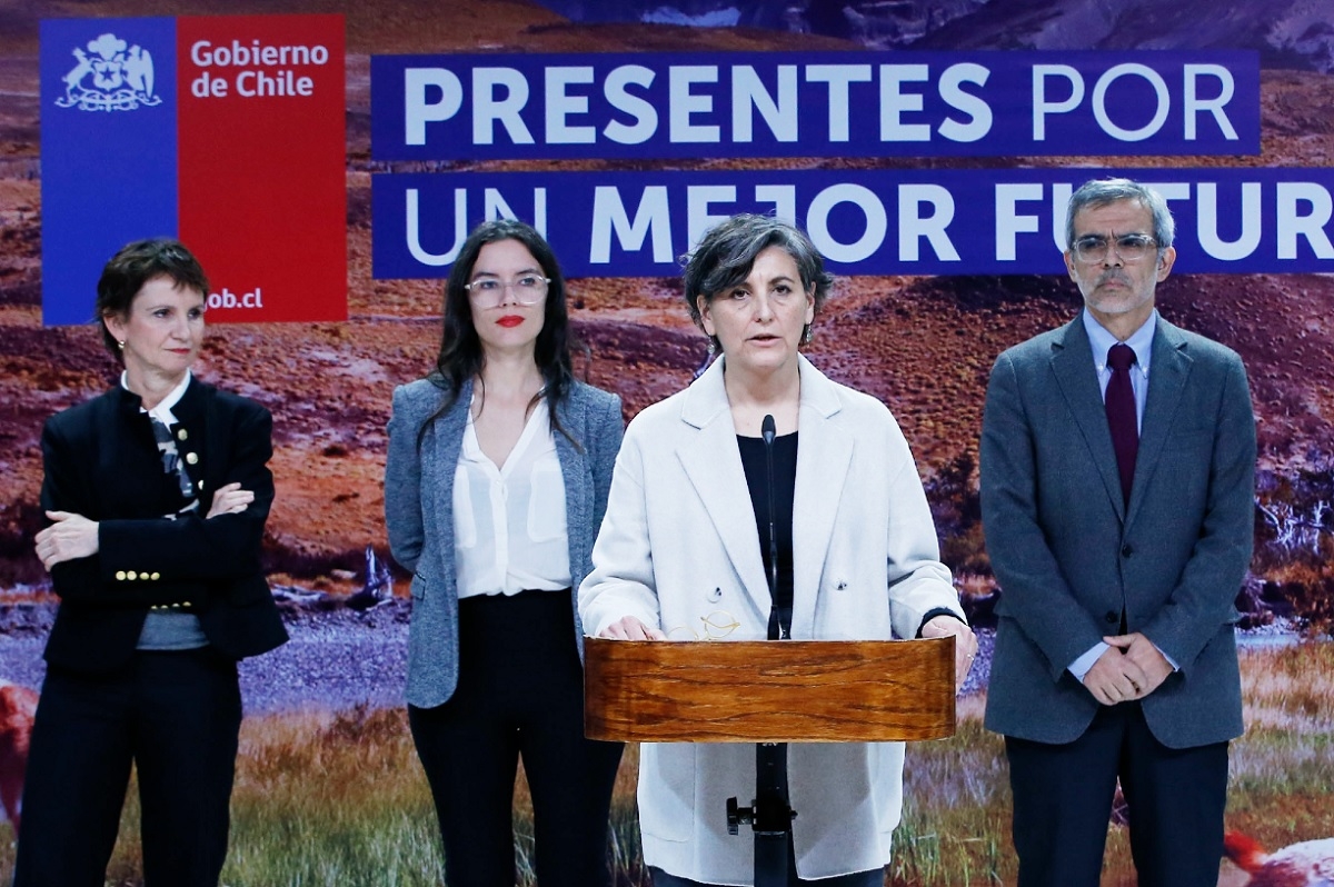 Ministra Aguilera encabeza punto de prensa en La Moneda / Aton