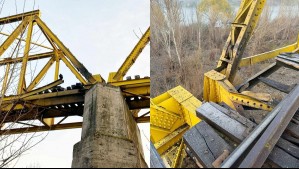 Puente ferroviario Itata amanece con daños tras instalación de artefacto explosivo